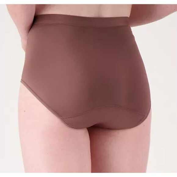 Breezies Cocoa/Warm Sand Leak Proof Set of 2 High Cut Briefs Size 1X - Picture 2 of 5